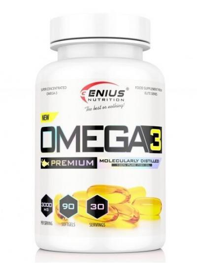 "Omega 3" 3000mg Žuvų Taukų Kapsulės ‘Genius Nutrition’ (90kaps/30porc)